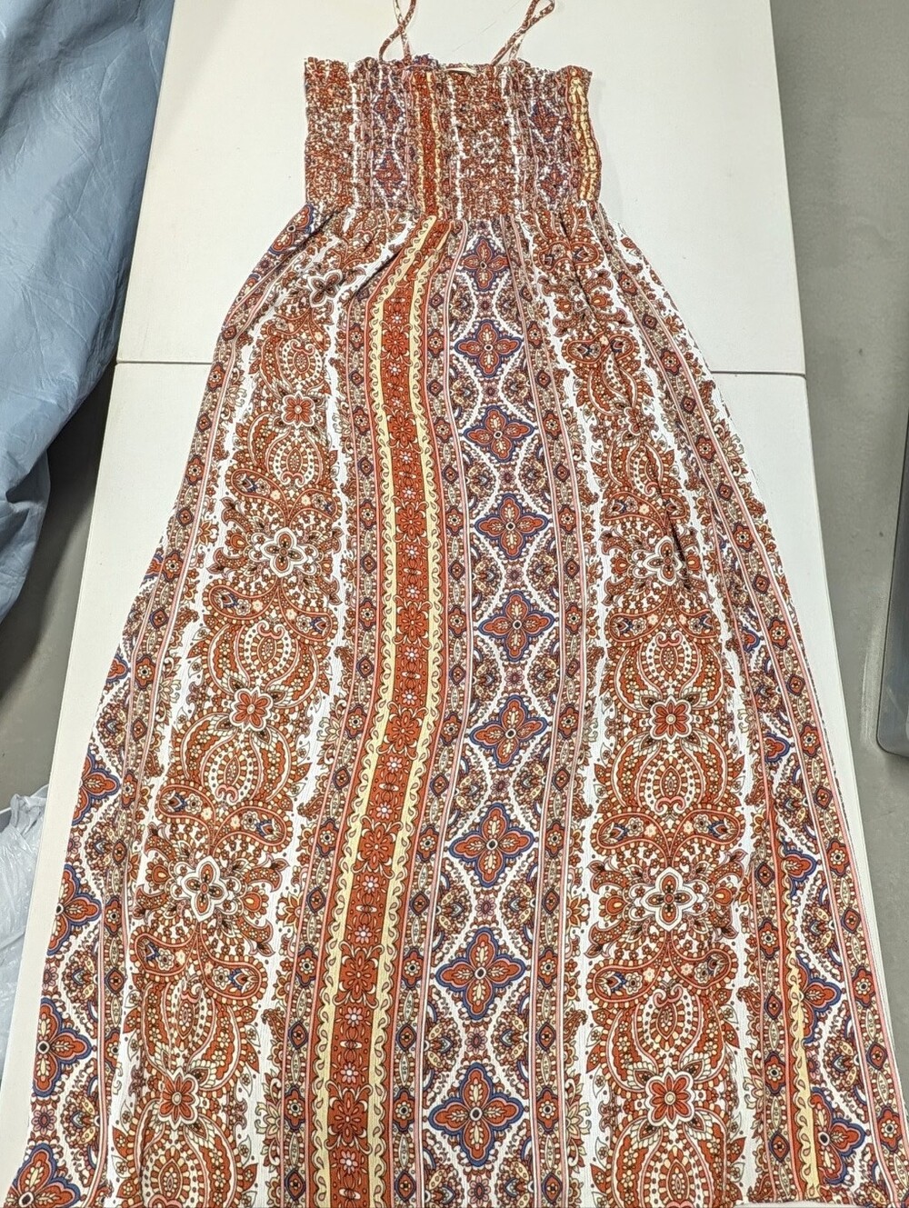 Altard State Boho Maxi Dress in Rust Paisley Stripe